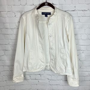 Bandolinoblu White Button Up Jacket Size Small